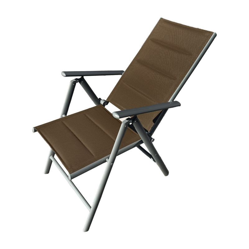 Krzesło tekstylne HARMONY brąz ogrodowe aluminiowe