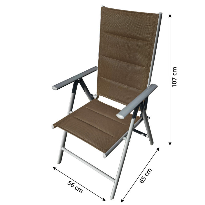 Krzesło tekstylne HARMONY brąz ogrodowe aluminiowe