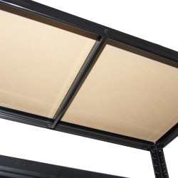 Regał metalowy magazynowy 180x90x40 cm 875 kg czarny 2w1 garażowy do piwnicy 175 kg na półkę