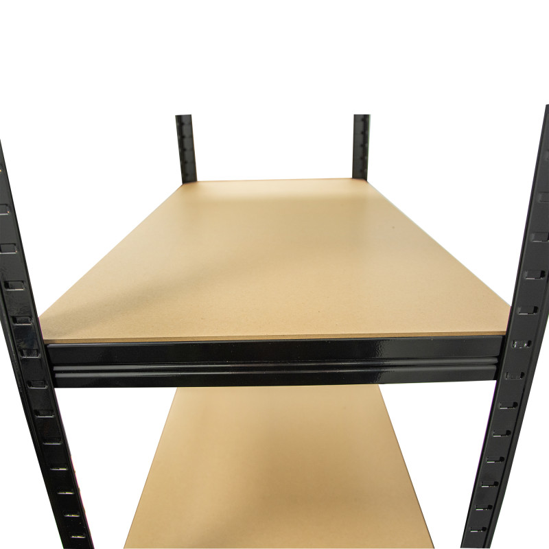 Regał metalowy magazynowy 180x90x40 cm 875 kg czarny 2w1 garażowy do piwnicy 175 kg na półkę