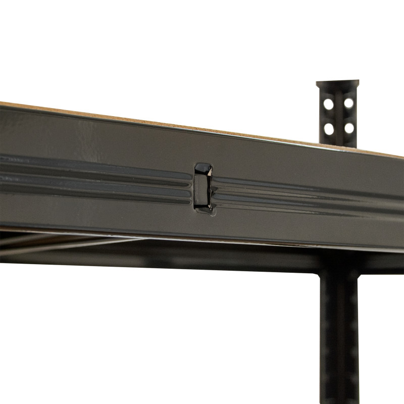 Regał metalowy magazynowy 180x90x40 cm 875 kg czarny 2w1 garażowy do piwnicy 175 kg na półkę