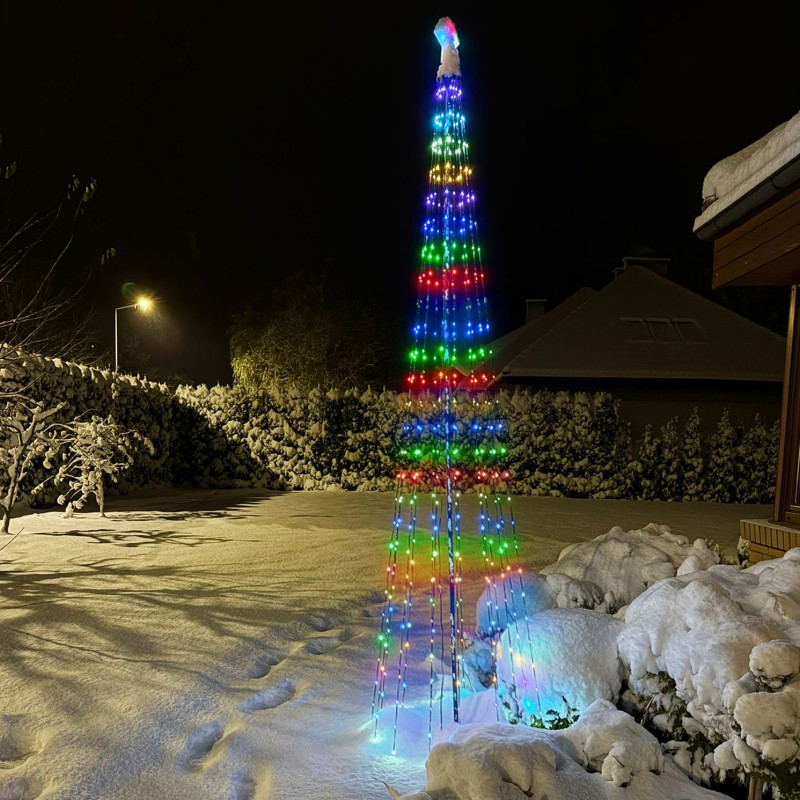 Choinka świecąca 250 LED 180cm Ø 60cm stelaż światełka APLIKACJA pilot
