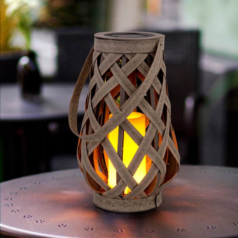 Latarenka solarna MIGOTKA 2w1 stojąca podwieszana na taras do ogrodu 27 cm abażurowa