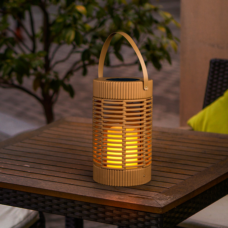 Latarenka solarna lampka RATTA 2w1 stojąca podwieszana abażurowa 14x24 cm