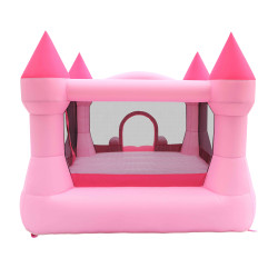 Dmuchany ZAMEK PINK duży trampolina HappyHop dmuchawa