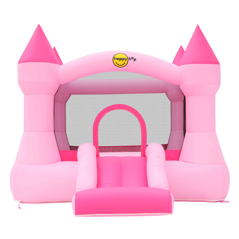 Dmuchany ZAMEK PINK duży trampolina HappyHop dmuchawa