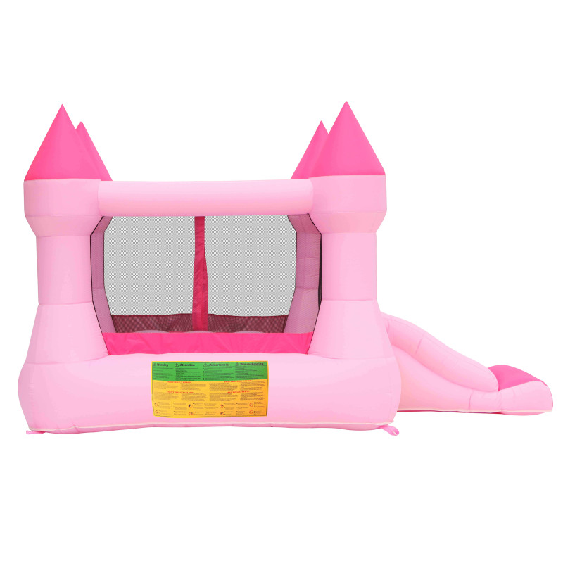 Dmuchany ZAMEK PINK duży trampolina HappyHop dmuchawa