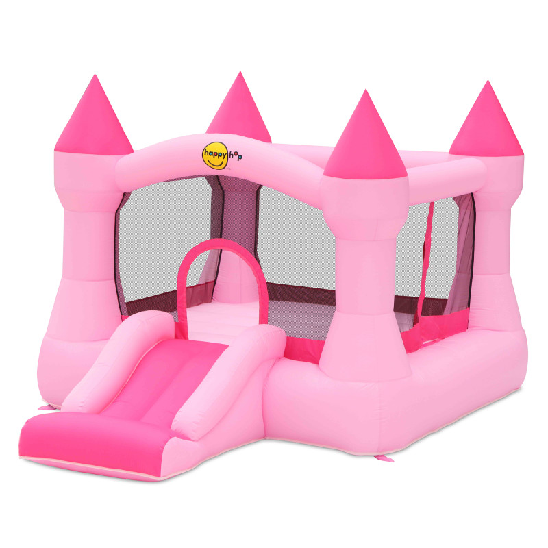Dmuchany ZAMEK PINK duży trampolina HappyHop dmuchawa