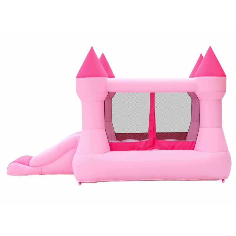 Dmuchany ZAMEK PINK duży trampolina HappyHop dmuchawa