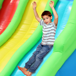 Dmuchany zamek TRIPLE SLIDE trampolina HappyHop 3 zjeżdżalnie