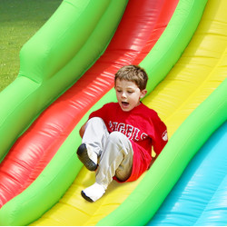 Dmuchany zamek TRIPLE SLIDE trampolina HappyHop 3 zjeżdżalnie