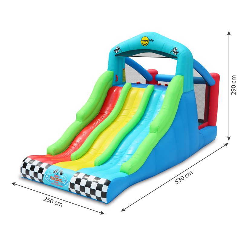 Dmuchany zamek TRIPLE SLIDE trampolina HappyHop 3 zjeżdżalnie