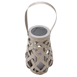 Latarenka solarna MIGOTKA 2w1 stojąca podwieszana na taras do ogrodu 27 cm abażurowa