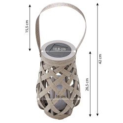 Latarenka solarna MIGOTKA 2w1 stojąca podwieszana na taras do ogrodu 27 cm abażurowa