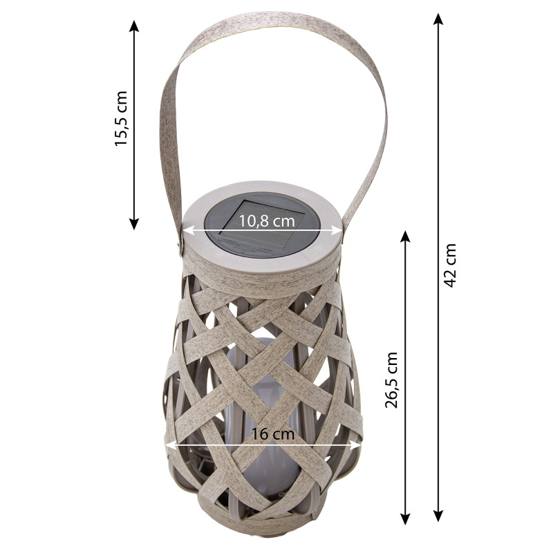 Latarenka solarna MIGOTKA 2w1 stojąca podwieszana na taras do ogrodu 27 cm abażurowa