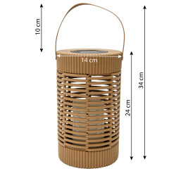Latarenka solarna lampka RATTA 2w1 stojąca podwieszana abażurowa 14x24 cm