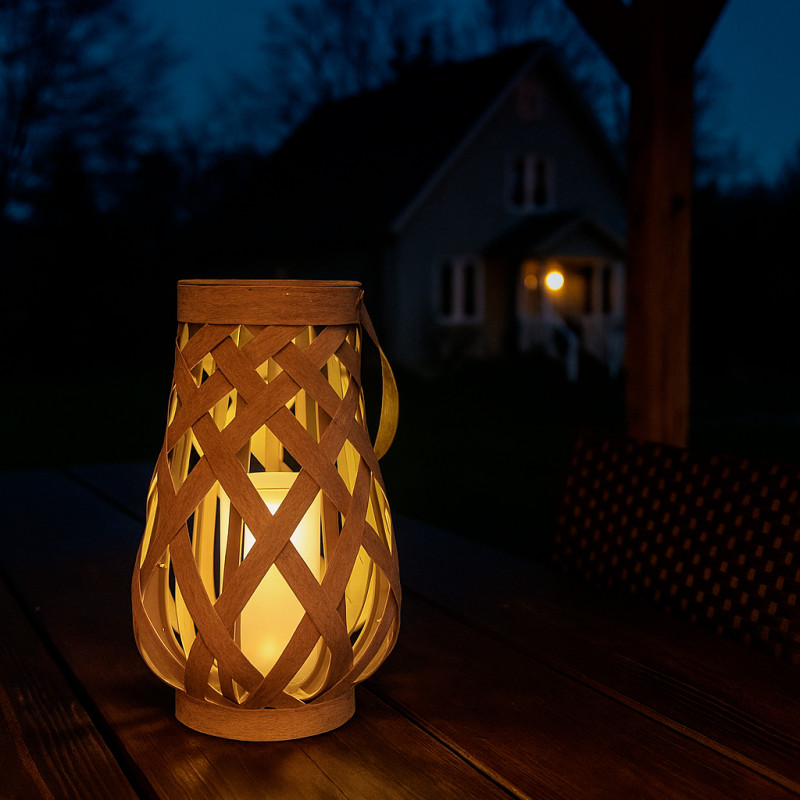 Latarenka solarna MIGOTKA 2w1 stojąca podwieszana na taras do ogrodu 27 cm abażurowa