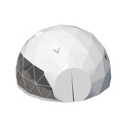 Namiot sferyczny całoroczny kopuła Ø 6m 28mkw drzwi pvc glamping