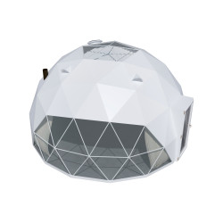 Namiot sferyczny całoroczny kopuła Ø 8m 50mkw szklane drzwi glamping