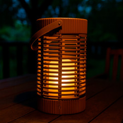 Latarenka solarna lampka RATTA 2w1 stojąca podwieszana abażurowa 14x24 cm