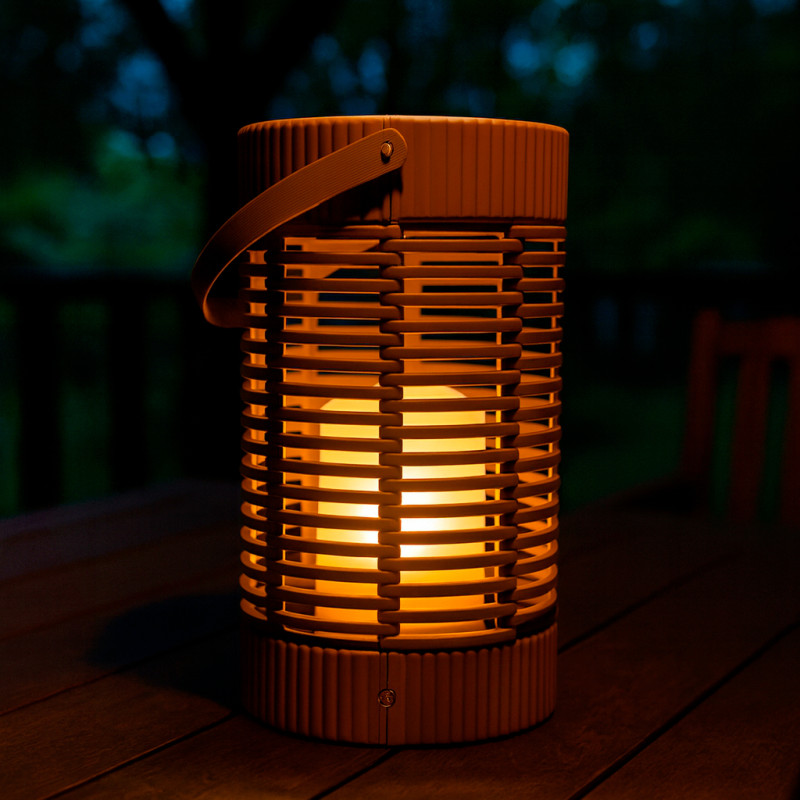 Latarenka solarna lampka RATTA 2w1 stojąca podwieszana abażurowa 14x24 cm