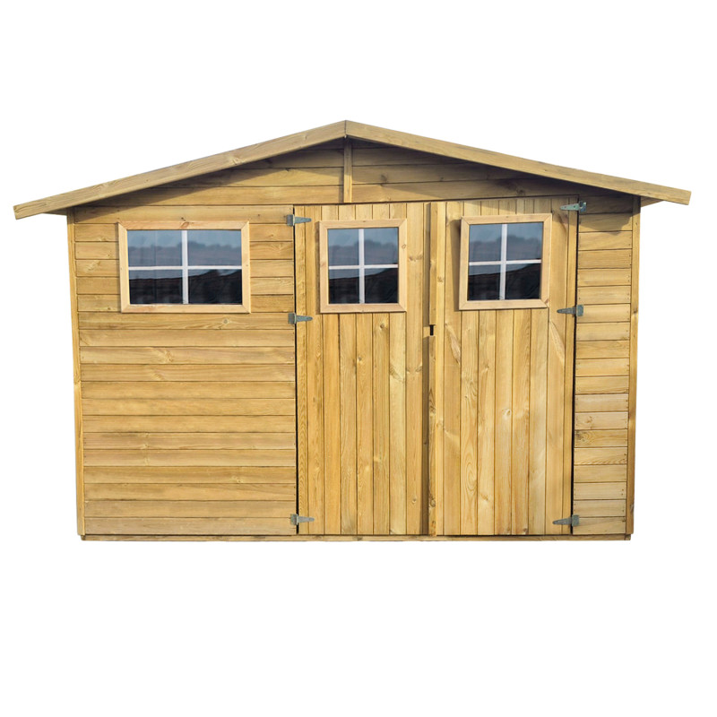 Drewniany domek narzędziowy dwudrzwiowy z okienkami 5,47m2 narzędziownia