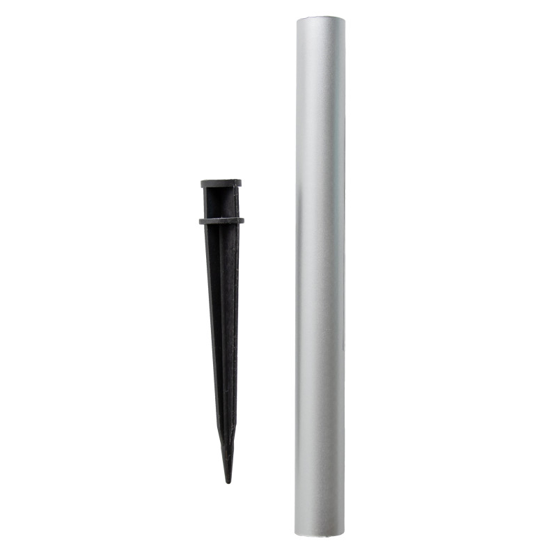 Lampa solarna LED ZENIT srebrna 20 cm ogrodowa kula wbijana