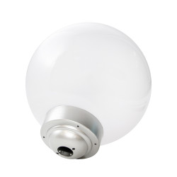 Lampa solarna LED ZENIT srebrna 20 cm ogrodowa kula wbijana