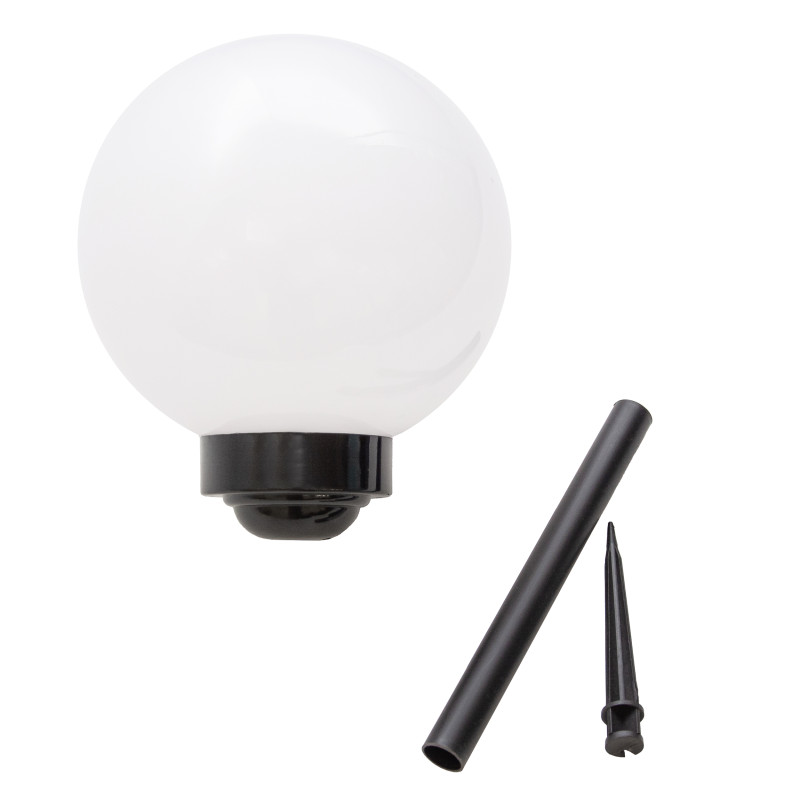 Lampa solarna LED ZENIT czarna 20 cm ogrodowa kula wbijana