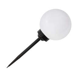 Lampa solarna LED ZENIT czarna 30 cm ogrodowa kula wbijana