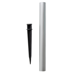 Lampa solarna LED ZENIT srebrna 30 cm ogrodowa kula wbijana