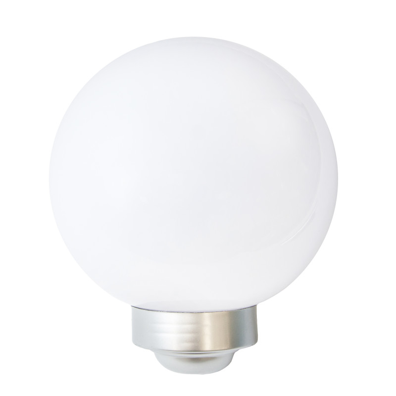 Lampa solarna LED ZENIT srebrna 30 cm ogrodowa kula wbijana