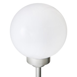 Lampa solarna LED ZENIT srebrna 30 cm ogrodowa kula wbijana