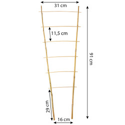 Drabinka bambusowa 90 cm podwójna podpora do roślin pergola drabinka