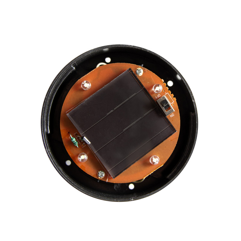 Lampa solarna LED ZENIT czarna 20 cm ogrodowa kula wbijana