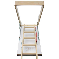 Drewniane schody strychowe NORDIC 120x80 H-310 87mm + Dodatkowa uszczelka