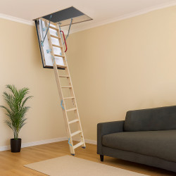 Drewniane schody strychowe NORDIC 120x80 H-310 87mm + Dodatkowa uszczelka