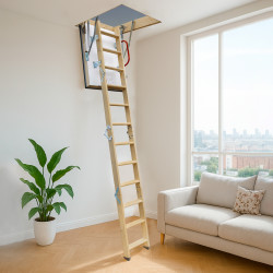 Drewniane Schody Strychowe NORDIC 87mm 90X70 + dodatkowa uszczelka