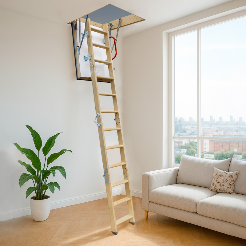 Drewniane Schody Strychowe NORDIC 87mm 90X70 + dodatkowa uszczelka