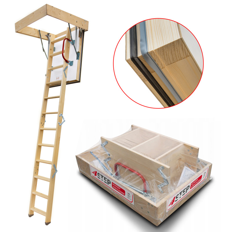 Drewniane Schody Strychowe NORDIC 87mm 90X70 + dodatkowa uszczelka
