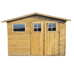 Drewniany domek narzędziowy dwudrzwiowy z okienkami 5,47m2 narzędziownia