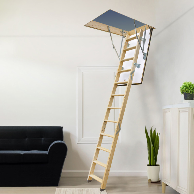 Drewniane schody strychowe GREENLINE 120x90 H-310 35mm