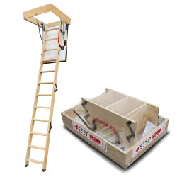 Drewniane schody strychowe...