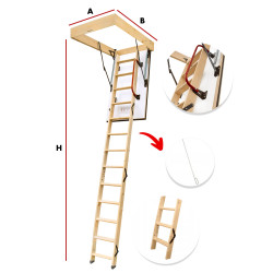 Drewniane schody strychowe...