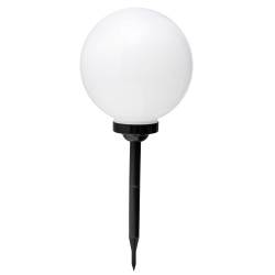 Lampa solarna LED ZENIT czarna 30 cm ogrodowa kula wbijana