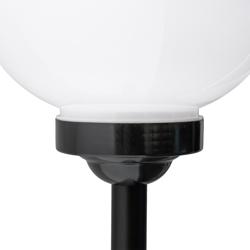 Lampa solarna LED ZENIT czarna 30 cm ogrodowa kula wbijana