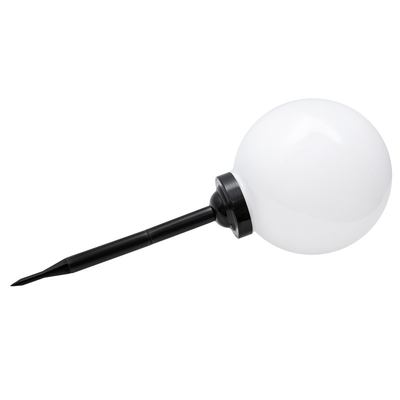 Lampa solarna LED ZENIT czarna 30 cm ogrodowa kula wbijana