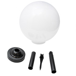 Lampa solarna LED ZENIT czarna 30 cm ogrodowa kula wbijana