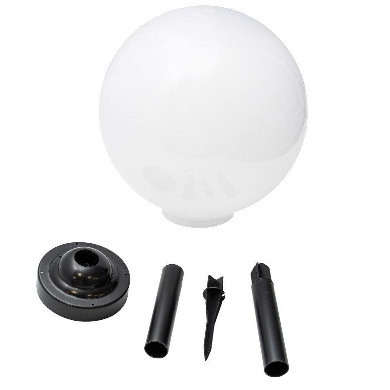 Lampa solarna LED ZENIT czarna 30 cm ogrodowa kula wbijana