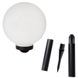 Lampa solarna LED ZENIT czarna 30 cm ogrodowa kula wbijana